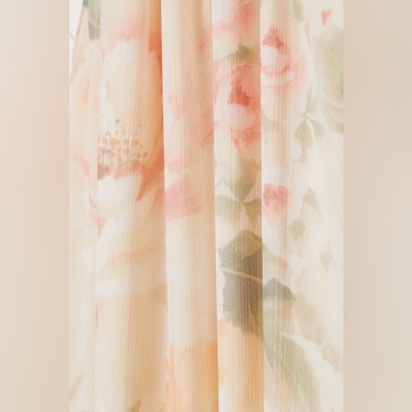 H&M Crinkled Cream/floral Dress Maxi Wedding Guest Event size S - Picture 10 of 12